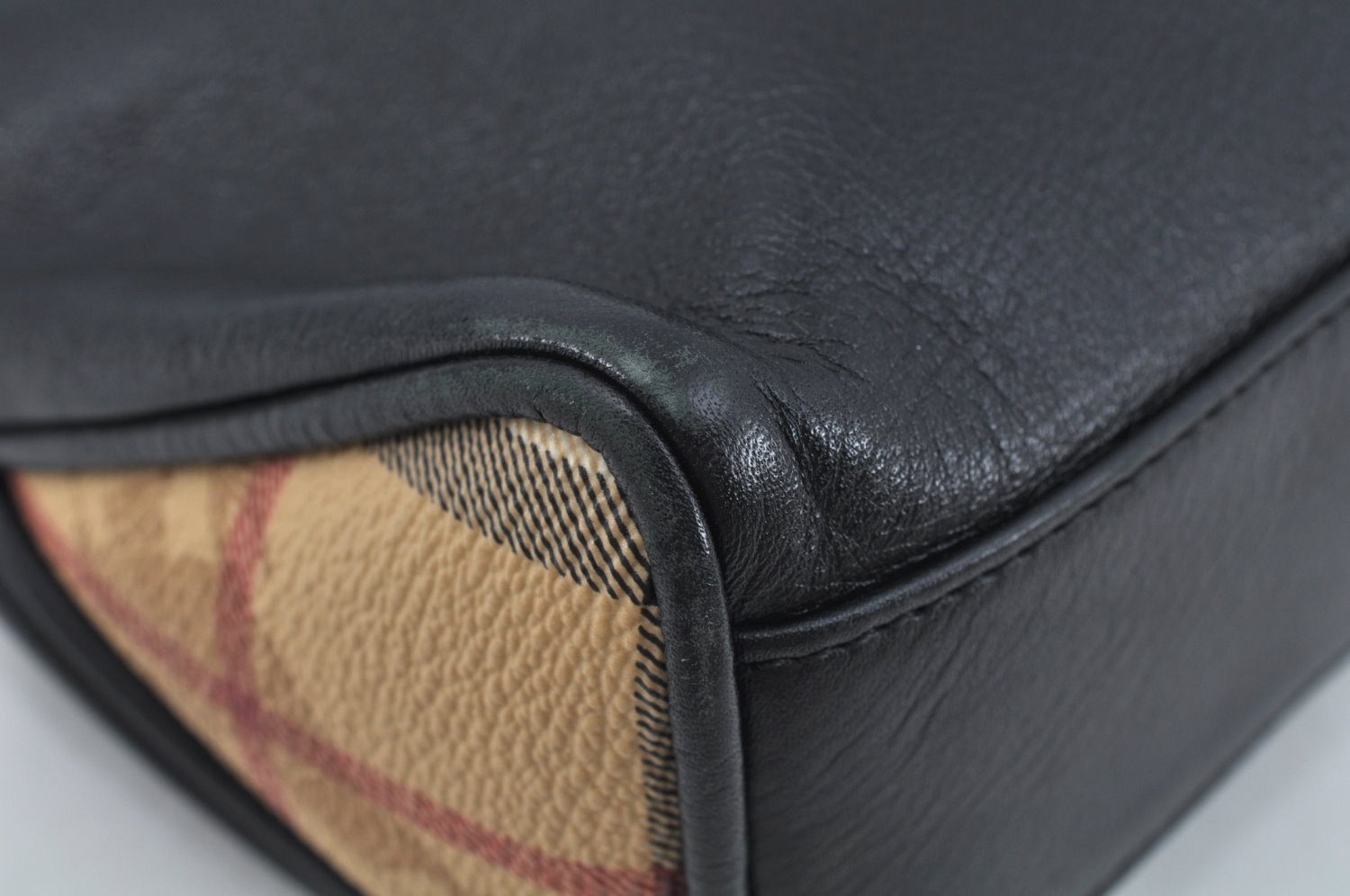 Authentic BURBERRY Vintage Leather Shoulder Hand Bag Purse Black L0209
