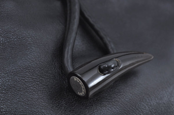 Authentic BURBERRY Vintage Leather Shoulder Hand Bag Purse Black L0209