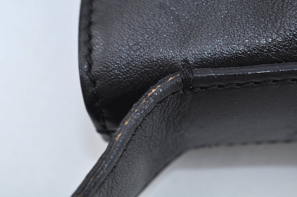 Authentic BURBERRY Vintage Leather Shoulder Hand Bag Purse Black L0209