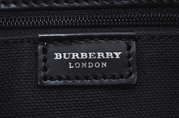 Authentic BURBERRY Vintage Leather Shoulder Hand Bag Purse Black L0209