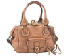 Authentic Chloe Paddington Leather Shoulder Bag Purse Brown L0210