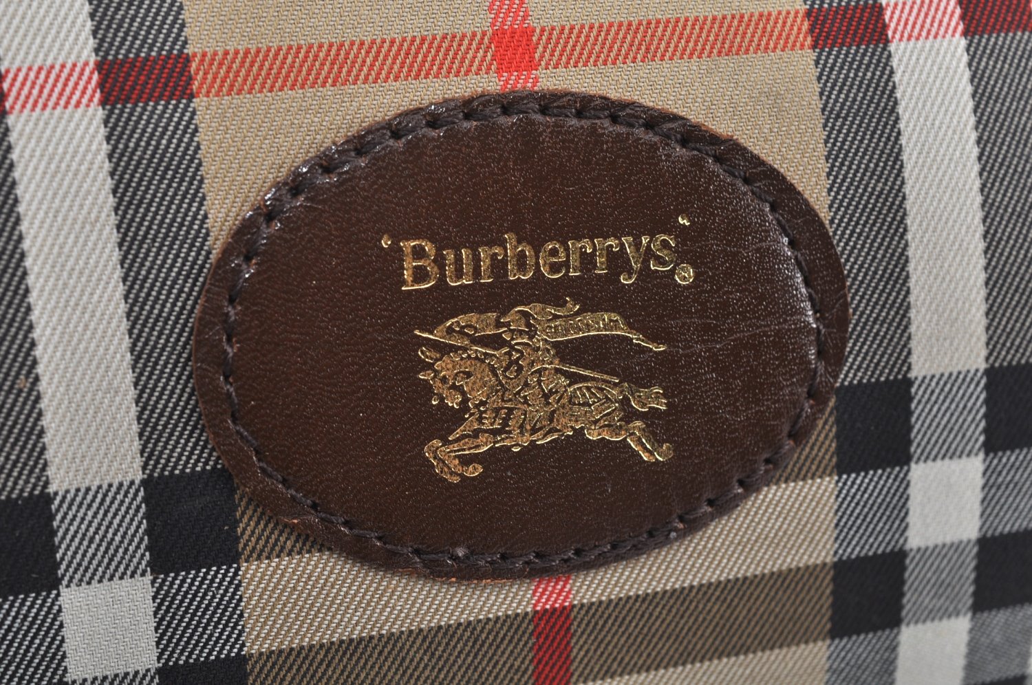 Authentic Burberrys Nova Check Canvas Hand Boston Bag Brown Beige L0211