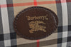 Authentic Burberrys Nova Check Canvas Hand Boston Bag Brown Beige L0211