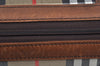 Authentic Burberrys Nova Check Canvas Hand Boston Bag Brown Beige L0211