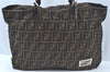 Authentic FENDI Zucca Shoulder Tote Bag Canvas Brown L0212