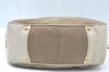 Authentic PRADA Canvas Shoulder Bag Leather Beige L0213