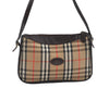 Authentic BURBERRY Nova Check Shoulder Bag Purse Canvas Leather Beige L0214