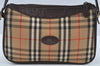 Authentic BURBERRY Nova Check Shoulder Bag Purse Canvas Leather Beige L0214
