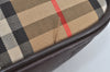 Authentic BURBERRY Nova Check Shoulder Bag Purse Canvas Leather Beige L0214