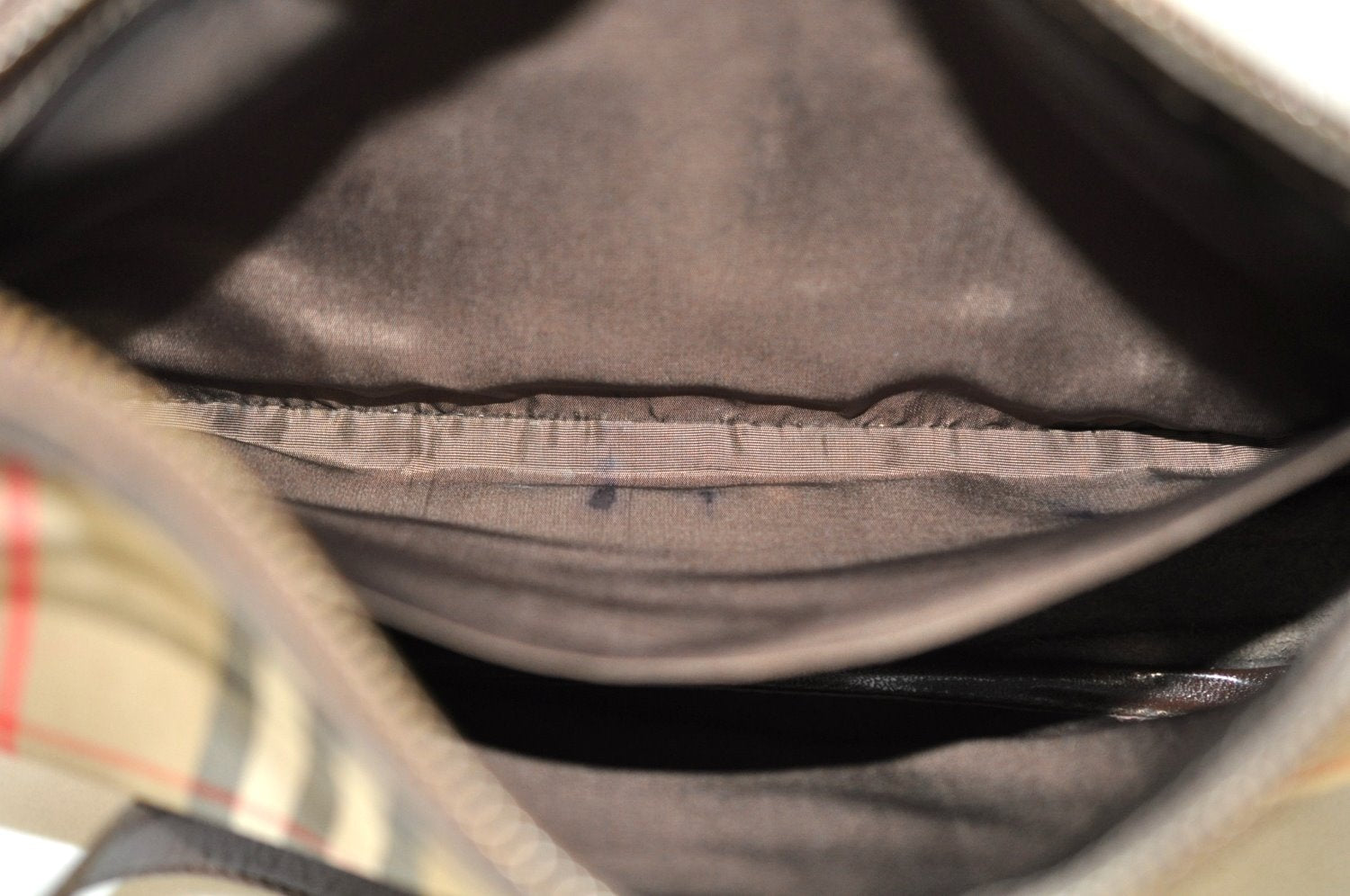 Authentic BURBERRY Nova Check Shoulder Bag Purse Canvas Leather Beige L0214