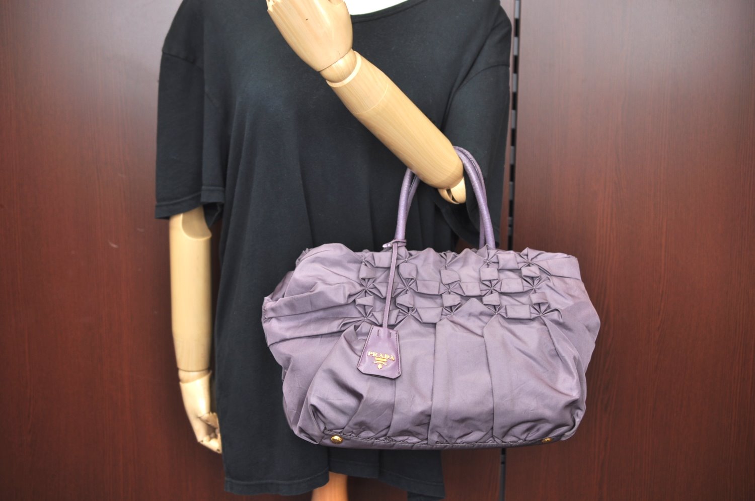 Authentic PRADA Vintage Nylon Tessuto Hand Bag Purple L0216