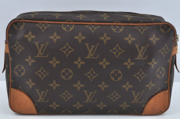 Authentic Louis Vuitton Monogram Compiegne 28 Clutch Hand Bag M51845 LV L0217