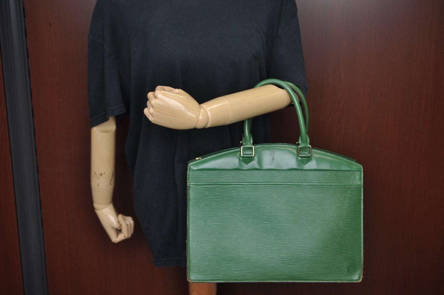 Authentic Louis Vuitton Epi Riviera Hand Bag Green M48184 LV Junk L0219