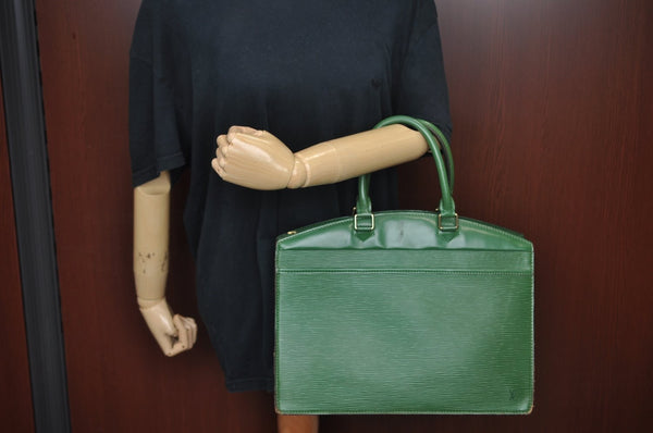 Authentic Louis Vuitton Epi Riviera Hand Bag Green M48184 LV Junk L0219