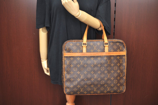 Authentic Louis Vuitton Monogram Porte Documents Pegase M53343 Briefcase L0220