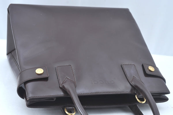 Authentic GUCCI 2Way Hand Bag Leather Brown L0221
