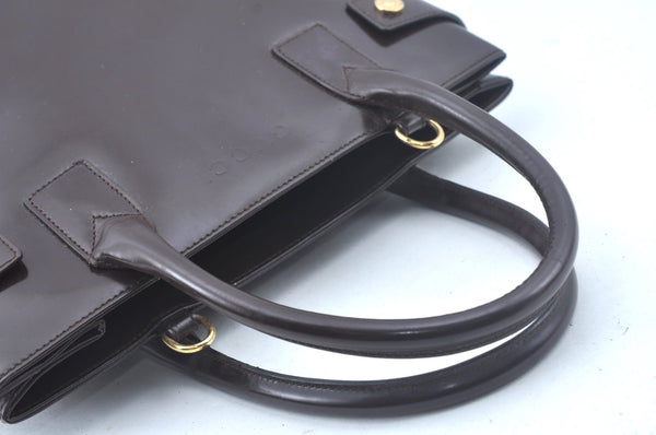 Authentic GUCCI 2Way Hand Bag Leather Brown L0221