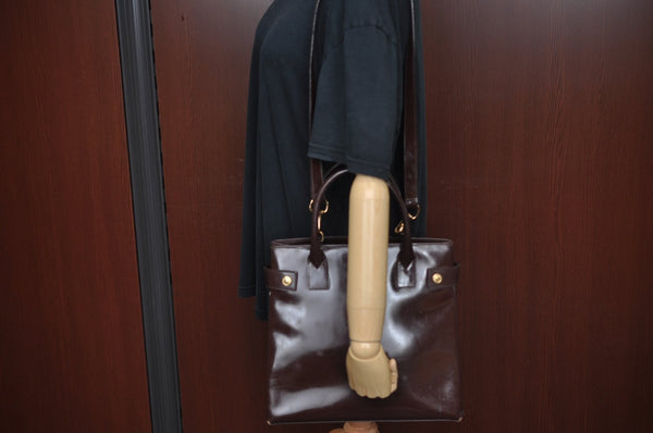 Authentic GUCCI 2Way Hand Bag Leather Brown L0221