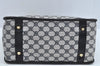 Authentic GUCCI Sherry Line Hand Bag GG PVC Leather Navy Blue L0222