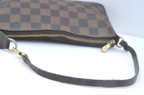 Authentic Louis Vuitton Damier Pochette Accessoires Pouch Purse N51985 LV L0225