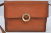 Authentic CELINE Shoulder Bag Purse Leather Brown Junk L0227