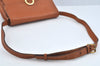 Authentic CELINE Shoulder Bag Purse Leather Brown Junk L0227