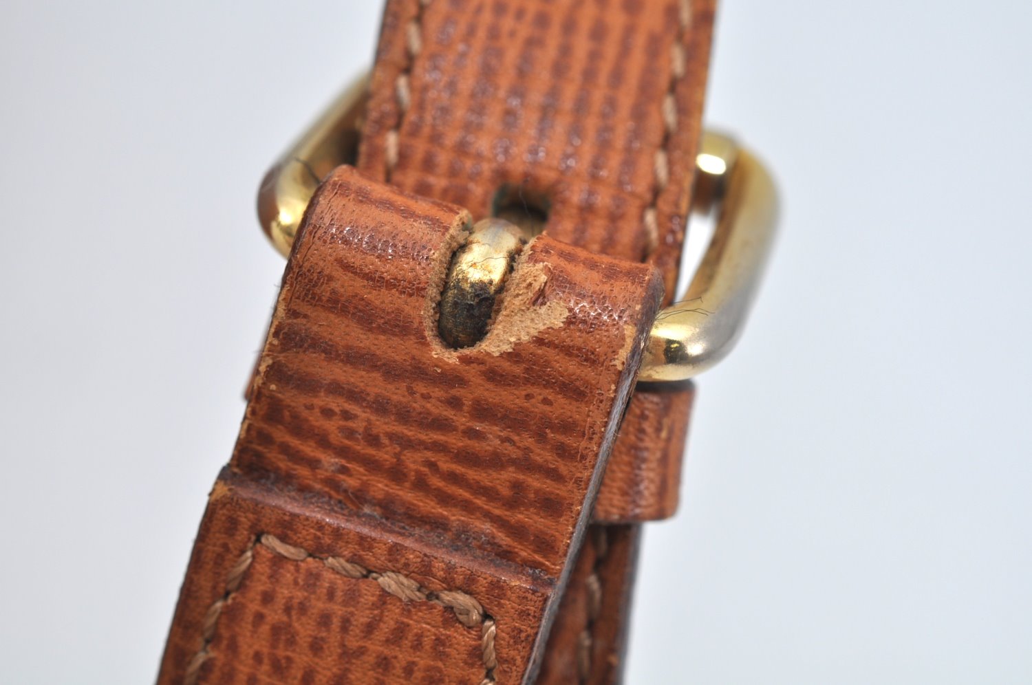 Authentic CELINE Shoulder Bag Purse Leather Brown Junk L0227