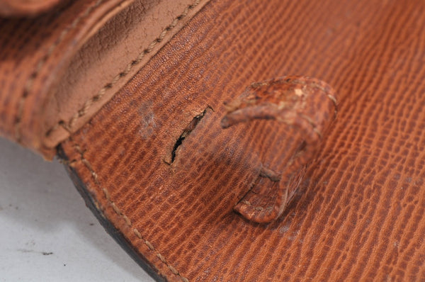 Authentic CELINE Shoulder Bag Purse Leather Brown Junk L0227