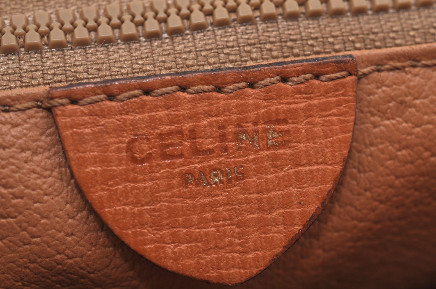 Authentic CELINE Shoulder Bag Purse Leather Brown Junk L0227