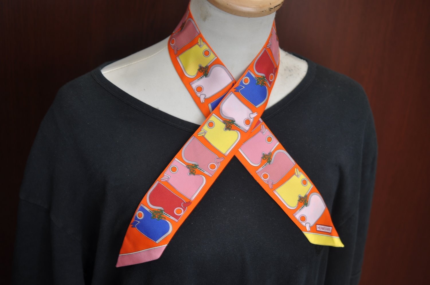 Authentic HERMES Twilly Scarf 