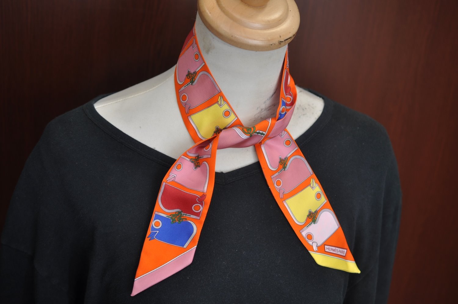 Authentic HERMES Twilly Scarf 