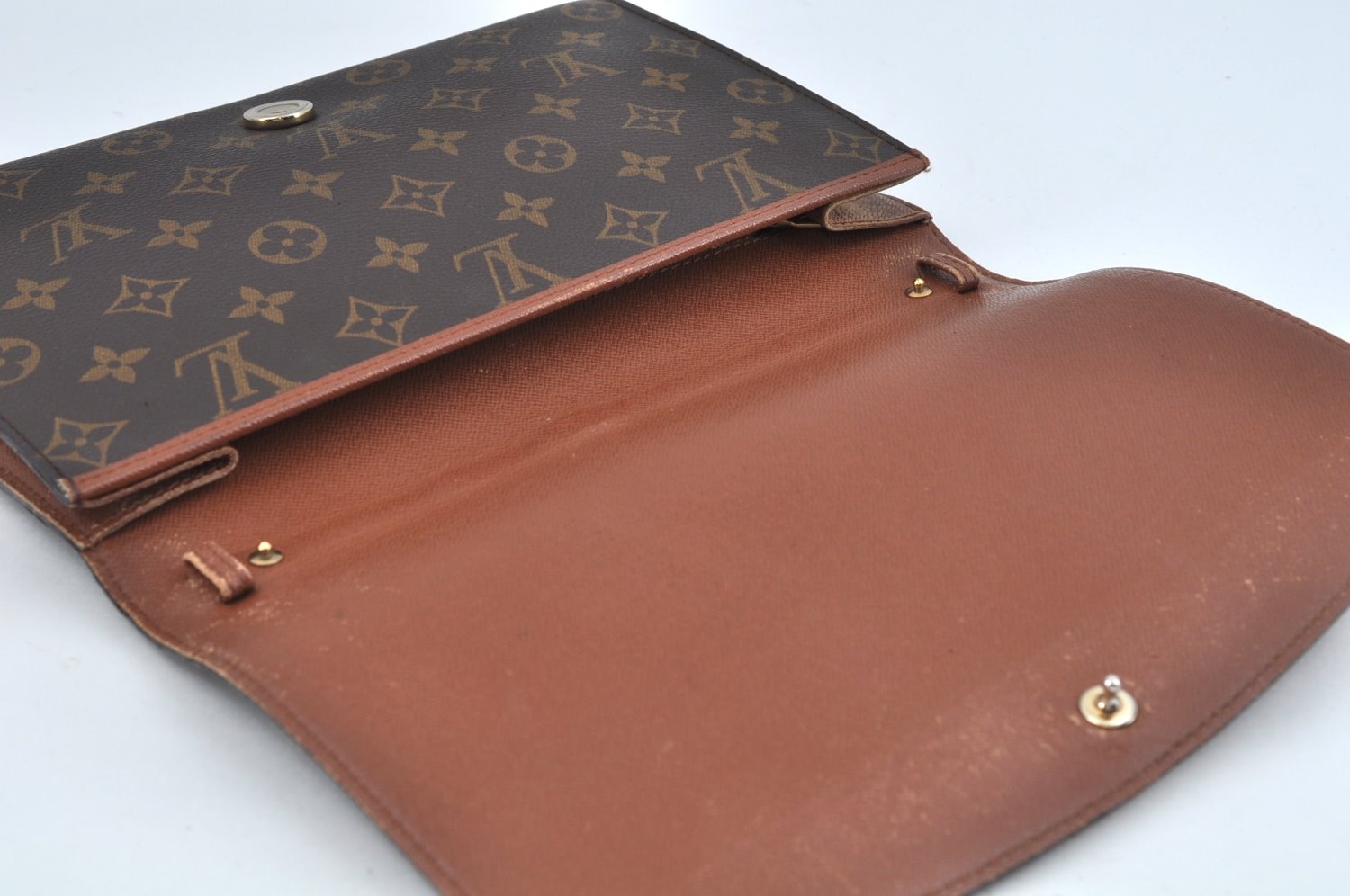 Authentic Louis Vuitton Monogram Bordeaux M51797 2Way Shoulder Clutch Bag L0230