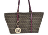 Authentic FENDI Zucchino Hand Shoulder Tote Bag Canvas Leather Brown L0231