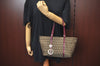 Authentic FENDI Zucchino Hand Shoulder Tote Bag Canvas Leather Brown L0231