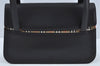 Authentic Burberrys Vintage Leather Shoulder Bag Purse Black L0232
