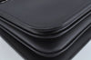 Authentic Burberrys Vintage Leather Shoulder Bag Purse Black L0232