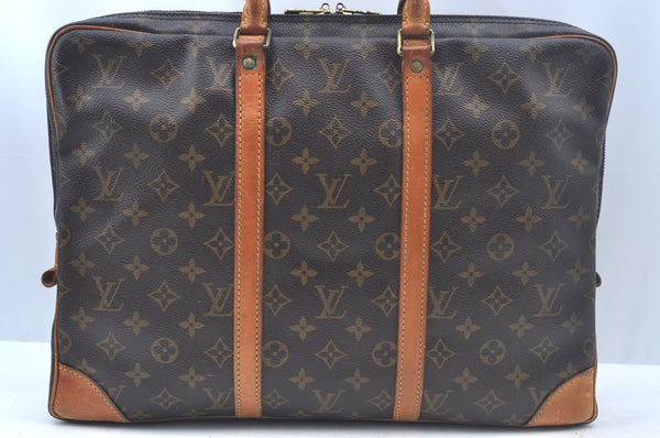 Authentic Louis Vuitton Monogram Porte Documents Voyage M53361 Briefcase L0234