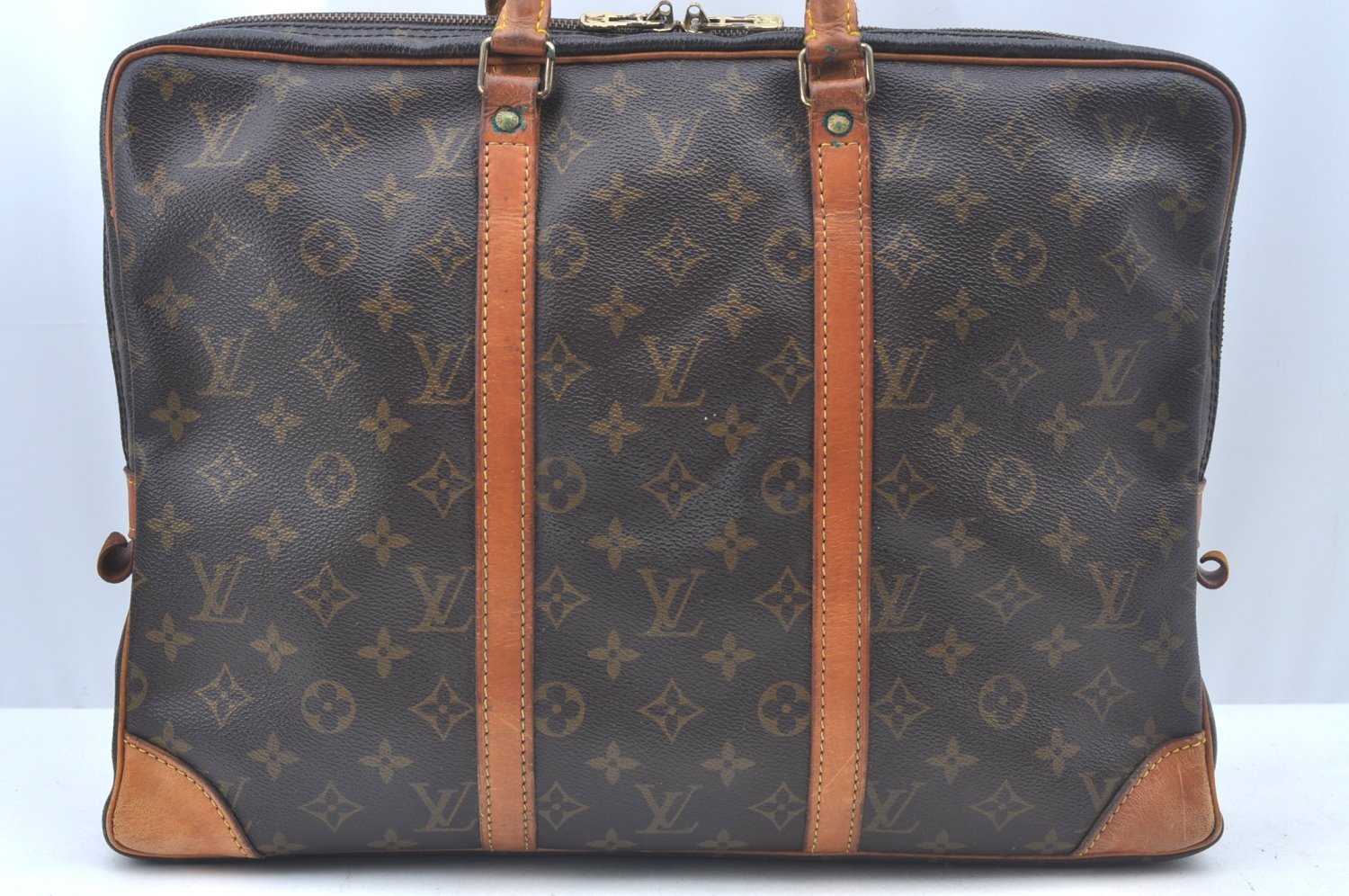 Authentic Louis Vuitton Monogram Porte Documents Voyage M53361 Briefcase L0234