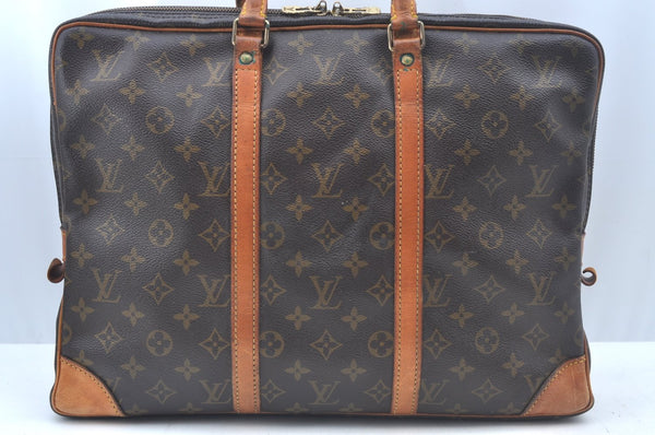 Authentic Louis Vuitton Monogram Porte Documents Voyage M53361 Briefcase L0234