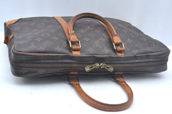 Authentic Louis Vuitton Monogram Porte Documents Voyage M53361 Briefcase L0234