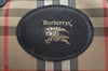 Authentic Burberrys Vintage Nova Check Travel Boston Bag Canvas Beige L0236