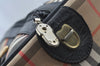 Authentic Burberrys Vintage Nova Check Travel Boston Bag Canvas Beige L0236