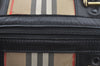 Authentic Burberrys Vintage Nova Check Travel Boston Bag Canvas Beige L0236