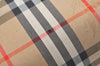 Authentic Burberrys Vintage Nova Check Travel Boston Bag Canvas Beige L0236