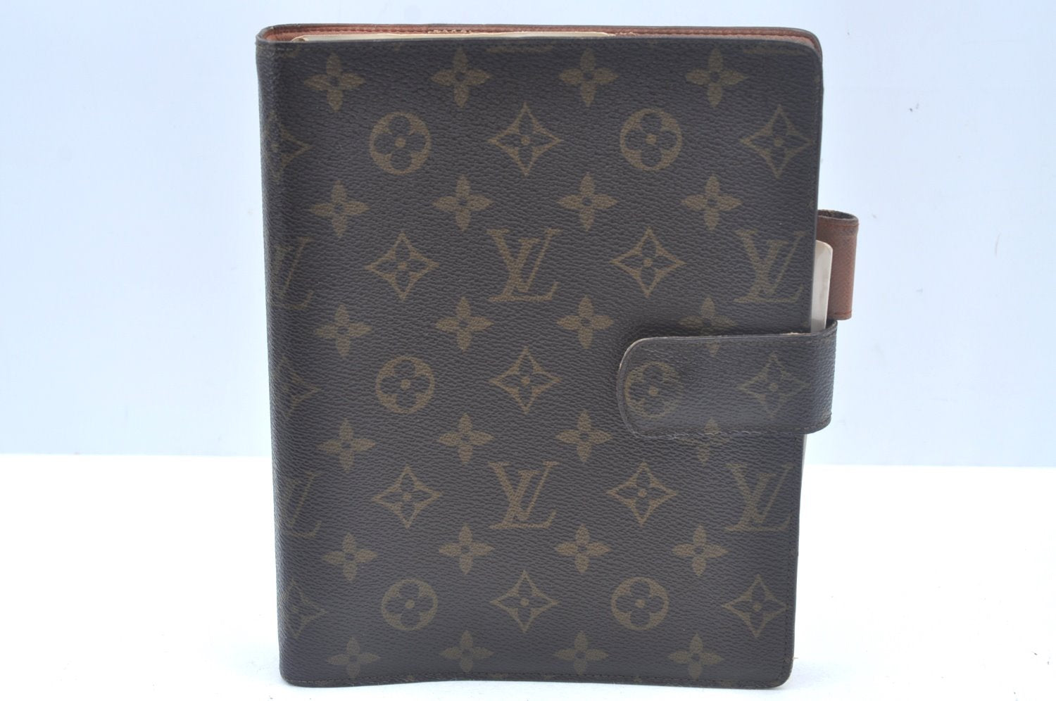 Authentic Louis Vuitton Monogram Agenda GM Notebook Cover R20106 LV L0239