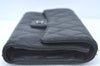 Authentic CHANEL Calf Skin Long Wallet Purse Black CC Logo Box L0240
