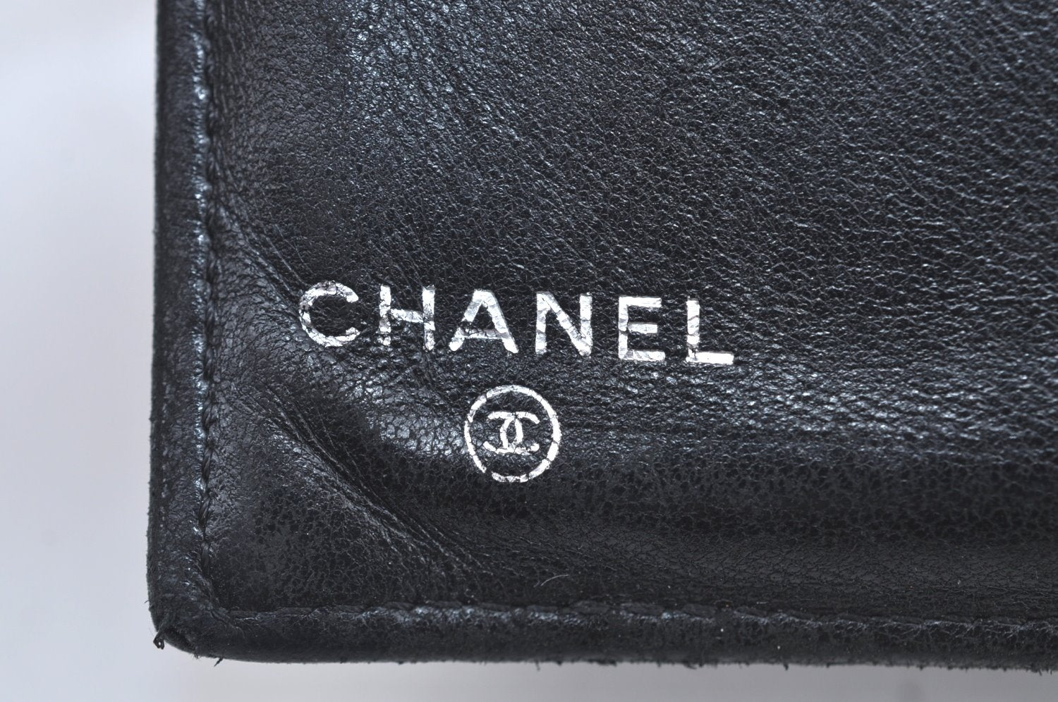 Authentic CHANEL Calf Skin Long Wallet Purse Black CC Logo Box L0240