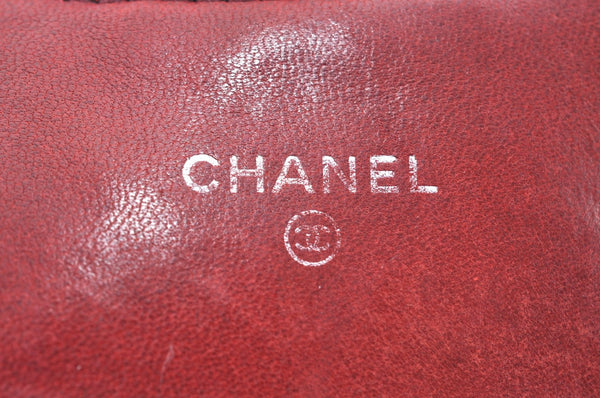 Authentic CHANEL Lamb Skin Matelasse Bifold Wallet Purse Red CC L0241