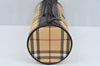 Authentic BURBERRY Vintage Nova Check PVC Leather Hand Bag Beige L0243