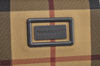 Authentic BURBERRY Vintage Nova Check PVC Leather Hand Bag Beige L0243